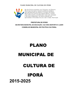 2015-2025 PLANO MUNICIPAL DE CULTURA DE