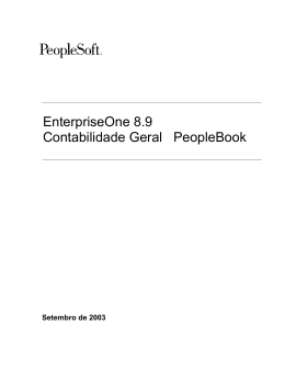 EnterpriseOne 8.9 Contabilidade Geral PeopleBook