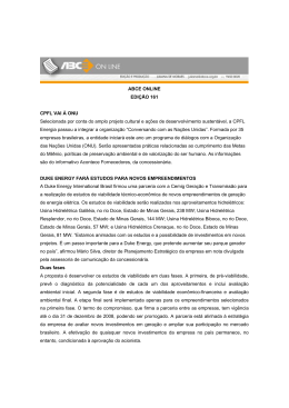 ABCE ONLINE EDIÇÃO 161 CPFL VAI À ONU Selecionada por