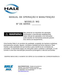 manual de operação e manutenção modelo: mg nº de série