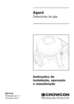 Instruções de instalação, operação e manutenção Detectores de gás