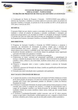 NÚCLEO DE PESQUISA E EXTENSÃO EDITAL 01/2015 – NUPEX