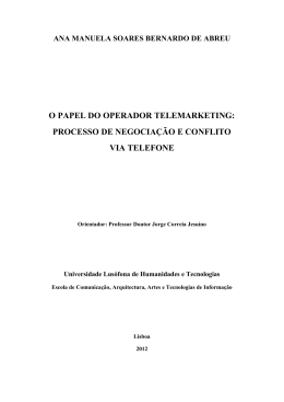 o papel do operador telemarketing: processo de