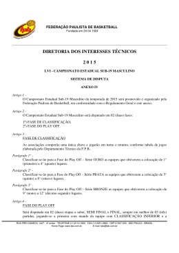 DIRETORIA DOS INTERESSES TÉCNICOS 2 0 1 5