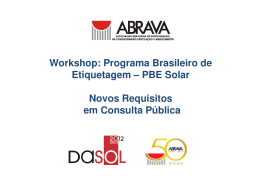 Workshop: Programa Brasileiro de Etiquetagem – PBE