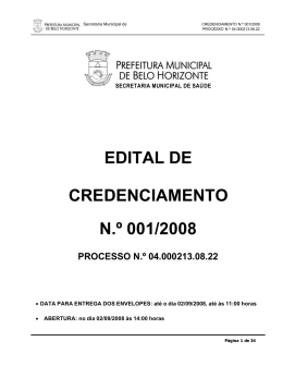 EDITAL DE CREDENCIAMENTO N.º 001/2008