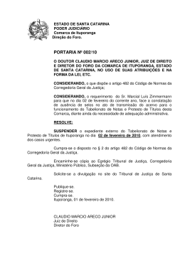 PORTARIA Nº 002/10 - Tribunal de Justiça de Santa Catarina