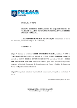 Portaria nº 002, de 05/01/15 - Prefeitura Municipal de Florianópolis