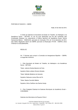 PORTARIA Nº 002/2015 – CIB/RN Natal, 20 de Abril de 2015. A