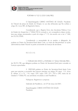 PORTARIA Nº 002/95-GAB/PRES - Tribunal de Justiça do Amapá