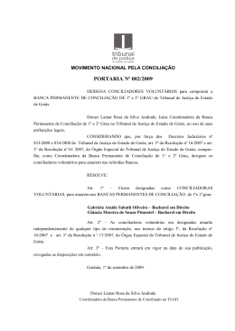 PORTARIA Nº 002/2009 - Tribunal de Justiça do Estado de Goiás