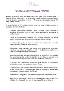 POLÍTICA DE PRIVACIDADE NUBANK