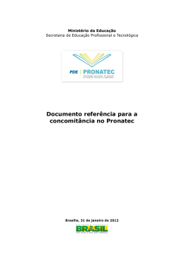 Documento referência para a concomitância no Pronatec