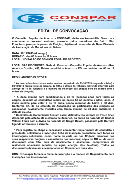 EDITAL DE CONVOCAÇÃO - Conselho Popular de Aracruz
