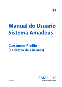 Manual do Usuário Sistema Amadeus Curstomer Profile