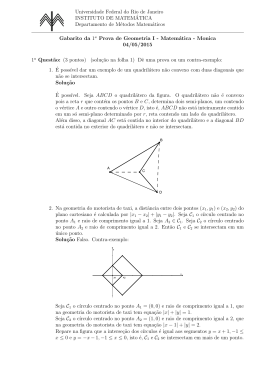 Gabarito P1 - Instituto de Matemática