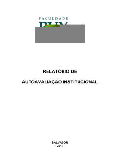 RELATÓRIO DE AUTOAVALIAÇÃO INSTITUCIONAL