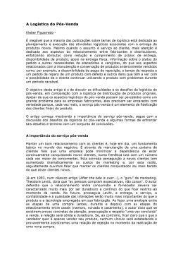A Logística do Pós Vendas - Future Website of professorricardo
