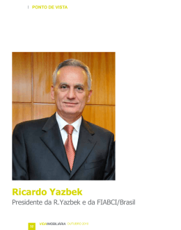 Confira matéria do Presidente da Fiabci/Brasil, Ricardo Yazbek, no