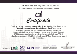 Certificamos que participou Jéssica Luíza Souza Pereira Dias do