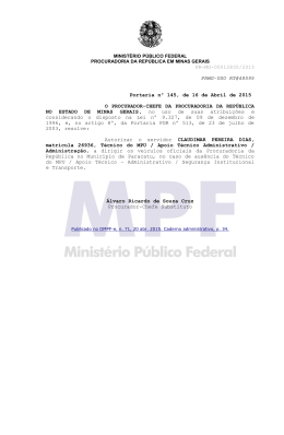 Portaria 2015 - 145 Autoriza servidor CLAUDIMAR PEREIRA DIAS