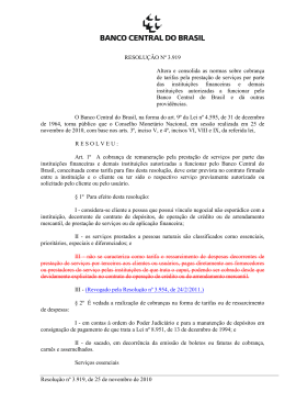 Resolução nº 3.919 - Banco Central do Brasil