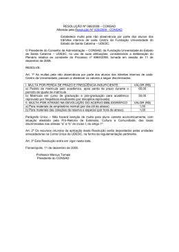 RESOLUÇÃO Nº 066/2008 – CONSAD - Estabelece multa