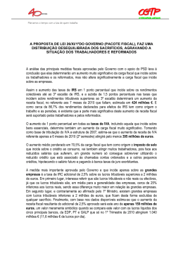 Pacote Fiscal - CGTP-IN