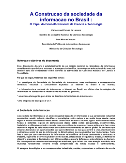 A Construcao da sociedade da informacao no Brasil :