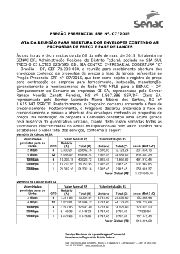 PREGÃO PRESENCIAL SRP Nº. 07/2015 ATA DA