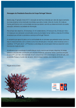 Mensagem do Presidente Executivo do Grupo Portugal Telecom