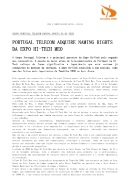 PORTUGAL TELECOM ADQUIRE NAMING RIGHTS DA EXPO HI