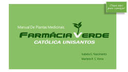 Manual De Plantas Medicinais - Universidade Católica de Santos