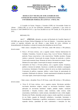 RESOLUÇÃO Nº 001/2014, DE 10 DE JANEIRO DE - Unifal-MG