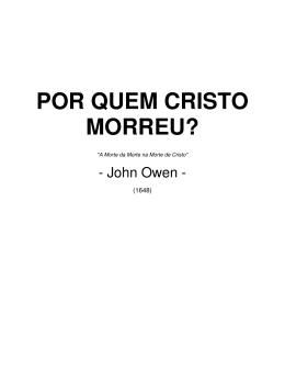 "Por Quem Cristo Morreu?", John Owen (1648)