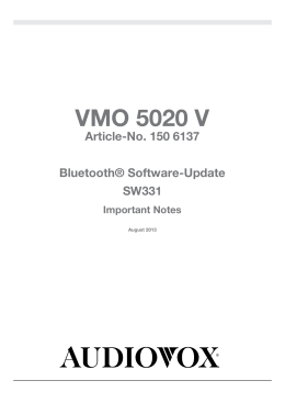 VMO 5020 V Bluetooth Software Update SW331