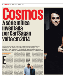 Cosmos A série mítica inventada por Carl Sagan volta em 2014