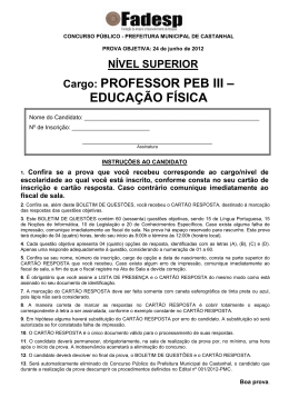 PROFESSOR PEB III - EDUCAO FSICA
