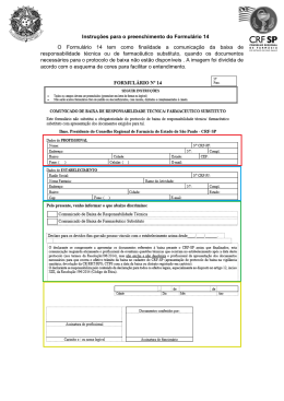 Instruções para o preenchimento do Formulário 14 - CRF-SP