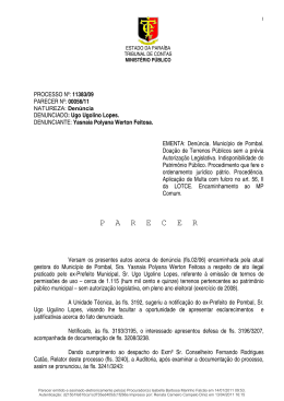P  A  R  E  C  E  R - Tribunal de Contas do Estado da Paraíba