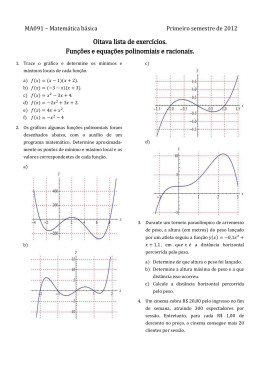 Funções polinomiais, modelos e gráficos