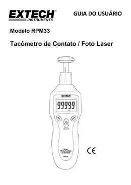 GUIA DO USUÁRIO Tacômetro de Contato / Foto Laser