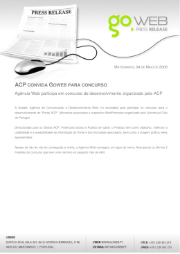 ACP CONVIDA GOWEB PARA CONCURSO Agência Web participa