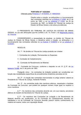 Portaria nº 1425/2003 - Tribunal de Justiça de Minas Gerais