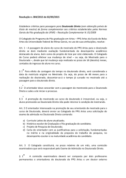 Resolução 004-2015 – estabelece os critérios para a passagem