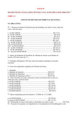 Regimento de Custas - Tribunal de Justiça do Estado de Goiás