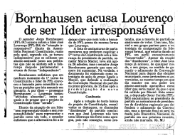 Bornhausen acusa Lourenço de ser líder irresponsável