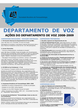 Ações do Departamento de Voz - Gestão 2008/2009
