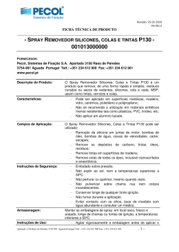 SPRAY REMOVEDOR SILICONES, COLAS E TINTAS P130