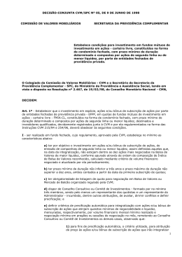 Decisão Conjunta SPC/CVM 05/98